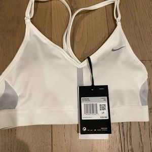 White Nike sports bra